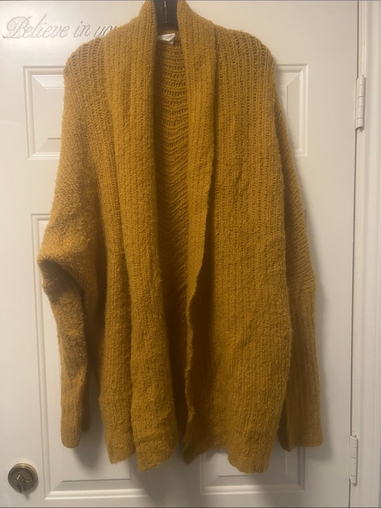 Anthropologie Sweaters - Anthropologie Golden Mustard Open-Front Shawl Cardigan (Bin 3-016)